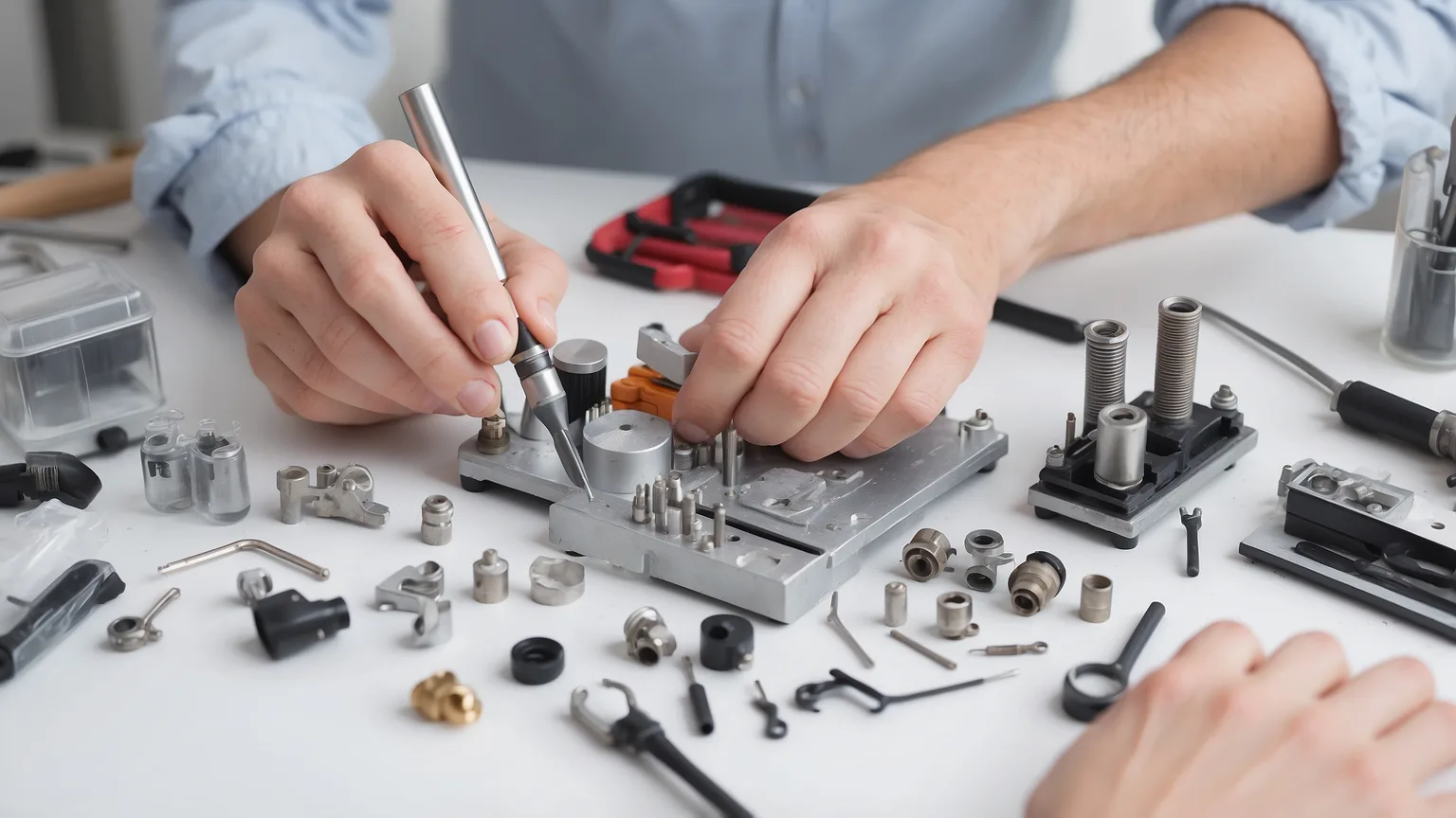 Reparatur eines Haushaltsgeräts an der Werkbank